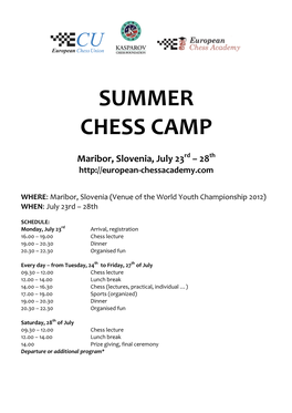 Summer Chess Camp