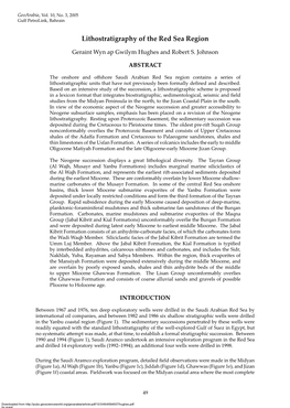 Lithostratigraphy of the Red Sea Region