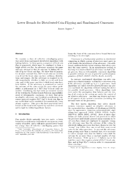 Lower Bounds for Distributed Coin-Flipping and Randomized