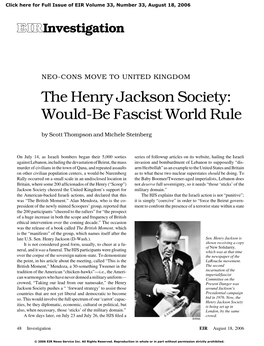 The Henry Jackson Society: Would-Be Fascist World Rule