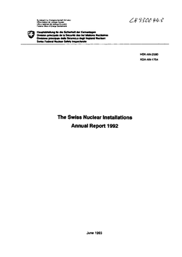 The Swiss Nuclear Installations Annual Report 1992
