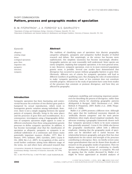 Pattern, Process and Geographic Modes of Speciation