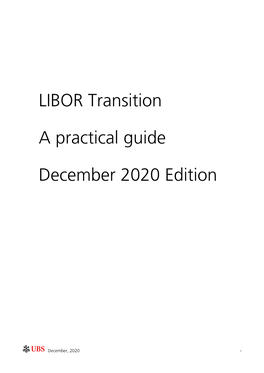 LIBOR Transition a Practical Guide December 2020 Edition