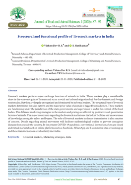 Journal of Food and Animal Sciences 1 (2020) : 87 - 92 Review Article