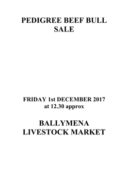 Pedigree Beef Bull Sale Ballymena Livestock Market