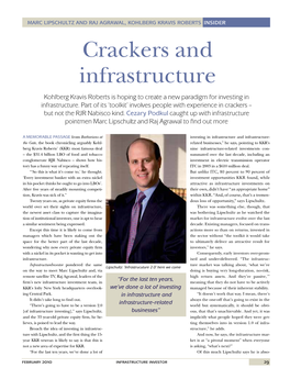 Crackers and Infrastructure Kohlberg Kravis Roberts Is Hoping to Create a New Paradigm for Investing in Infrastructure