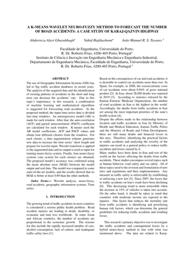 A K-Means Wavelet Neuro-Fuzzy Method to Forecast the Number of Road Accidents: a Case Study of Karaj-Qazvin Highway