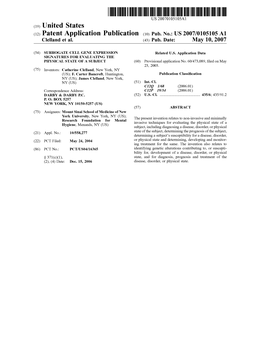 (12) Patent Application Publication (10) Pub. No.: US 2007/0105105 A1 Clelland Et Al