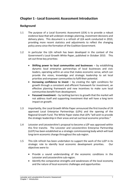 Economic Assessment Introduction