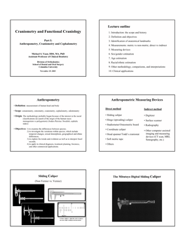 Craniometry and Functional Craniology 1