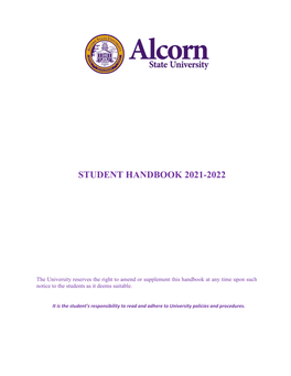 Student Handbook 2021-2022