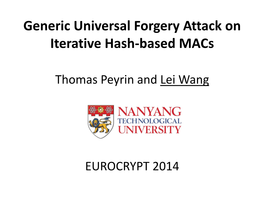 Generic Universal Forgery Attack on Iterative Hash-Based Macs