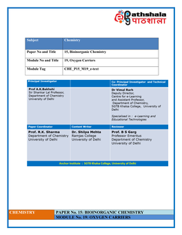 Bsc Chemistry