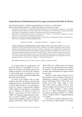 Equinodermos (Echinodermata) De Las Aguas Mexicanas Del Golfo De México