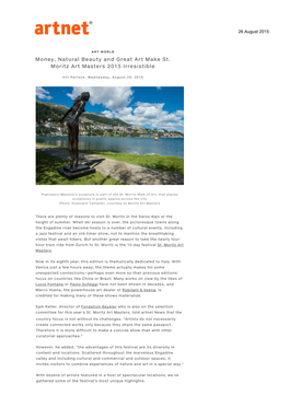 St. Moritz Art Masters 2015 Heats Up- Artnet News