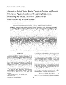 Calculating Optical Water Quality Targets to Restore and Protect