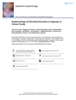 Epidemiology of Microbial Keratitis in Uganda: a Cohort Study