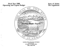 Fiscal Year 1988 Operating and Capital Budget State of Alaska The