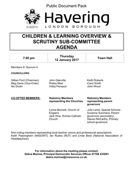 (Public Pack)Agenda Document for Children & Learning Overview