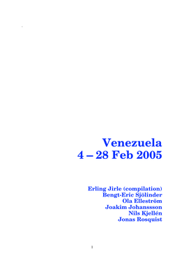 Venezuela 4 – 28 Feb 2005