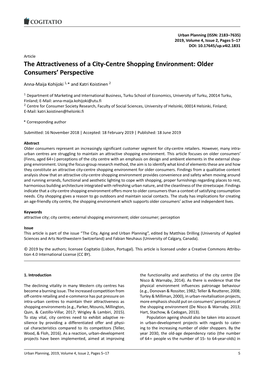 The Attractiveness of a City-Centre Shopping Environment: Older Consumers’ Perspective