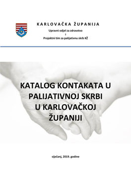 Katalog Kontakata U Palijativnoj Skrbi U Karlovačkoj Županiji