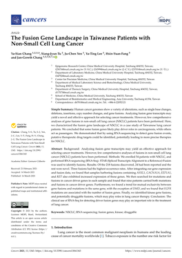 The Fusion Gene Landscape in Taiwanese Patients with Non-Small Cell Lung Cancer