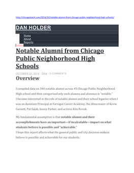 Notable Alumni from Chicago Public Neighborhood High Schools