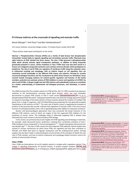 PI 3-Kinase Isoforms at the Crossroads of Signalling and Vesicular Traffic