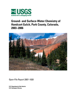 Ground- and Surface-Water Chemistry of Handcart Gulch, Park County, Colorado, 2003–2006