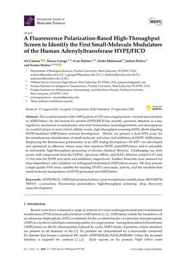 A Fluorescence Polarization-Based High-Throughput Screen to Identify the First Small-Molecule Modulators of the Human Adenylyltransferase HYPE/FICD