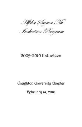 Alpha Sigma Nu Induction Program