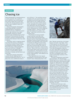 Chasing Ice Taking Photographs of Retreating Glaciers up to 250 Km H−1