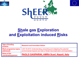 Shale Gas Exploration and Exploitation Induced Risks