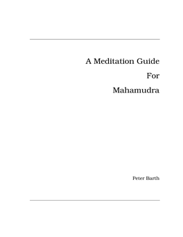 A Meditation Guide for Mahamudra