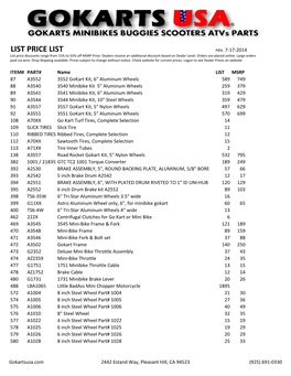 LIST PRICE LIST Rev