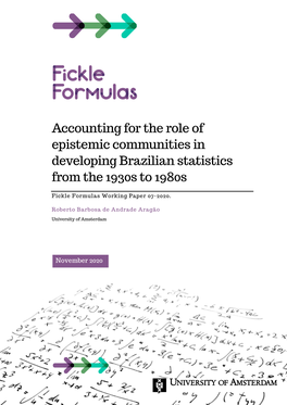 Accounting for the Role of Epistemic Communities in Developing Brazilian Statistics from the 1930S to 1980S