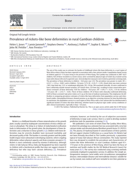 Prevalence of Rickets-Like Bone Deformities in Rural Gambian Children