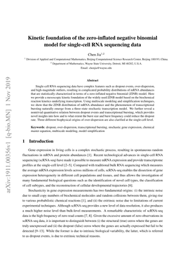 Kinetic Foundation of the Zero-Inflated Negative Binomial Model for Single-Cell RNA Sequencing Data