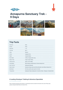 Annapurna Sanctuary Trek - 9 Days