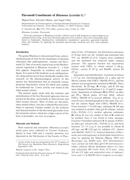 Flavonoid Constituents of Rhamnus Lycioides L