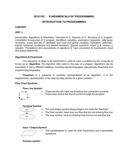 Scs1102 Fundamentals of Programming Introduction