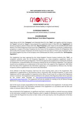 Virgin Money Uk Plc Clydesdale Bank Plc