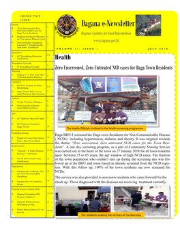 Dagana E-Newsletter Zero Unscreened, Zero  Untreated NCD Cases For