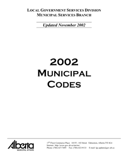 2002 Municipal Codes