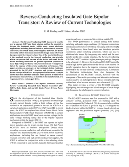 Reverse-Conducting Insulated Gate Bipolar Transistor: a Review of Current Technologies