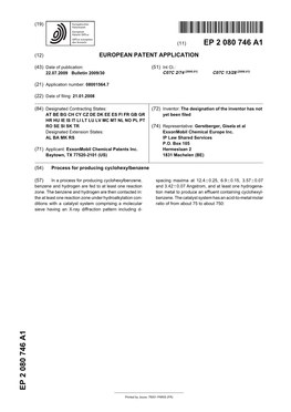 Process for Producing Cyclohexylbenzene