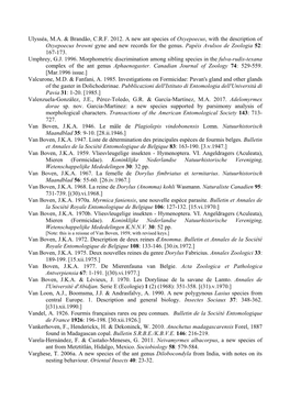 Ulysséa, M.A. & Brandão, C.R.F. 2012. a New Ant Species Of