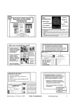 How Are Vocabularies Used?