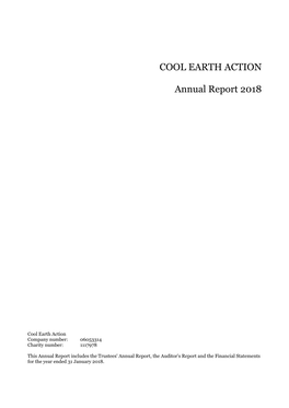 COOL EARTH ACTION Annual Report 2018